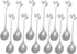 12 Pieces Stainless Steel Leaf Shape Mini Dessert Spoons Set, 4.7" Home Kitchen Tableware Demitasse Espresso Coffee Cake Creative Stirring Mixing ...