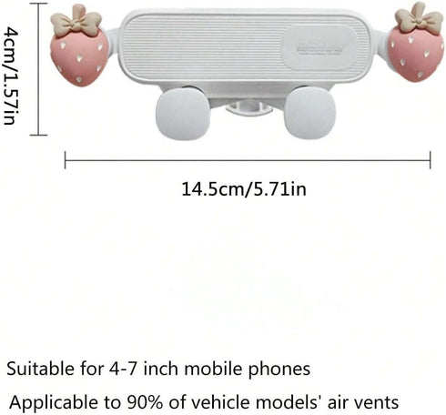 Strawberry Car Cradles Strawberry Stuff Decor Car Air Outlet Phone Holder Car Cellphone Holder Stocking Stuffers Suction Cute Creative Air Vent Ph...