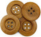 ALL in ONE 20pcs Light Brown Large 4 Hole Sewing Wood Buttons with Wide Edge 50mm(2”) (Light Brown Wide Edge-20pcs)...