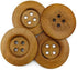 ALL in ONE 20pcs Light Brown Large 4 Hole Sewing Wood Buttons with Wide Edge 50mm(2”) (Light Brown Wide Edge-20pcs)...