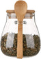 Glass Food Storage Jar Sugar Bowl Tea Jar with Airtight Lid and Spoon...