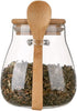 Glass Food Storage Jar Sugar Bowl Tea Jar with Airtight Lid and Spoon...