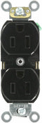 Leviton 5262-SE 15-Amp, 125 Volt, Industrial Heavy Duty Grade, Duplex Receptacle, Straight Blade, Self Grounding, Contractor Pack, Black...