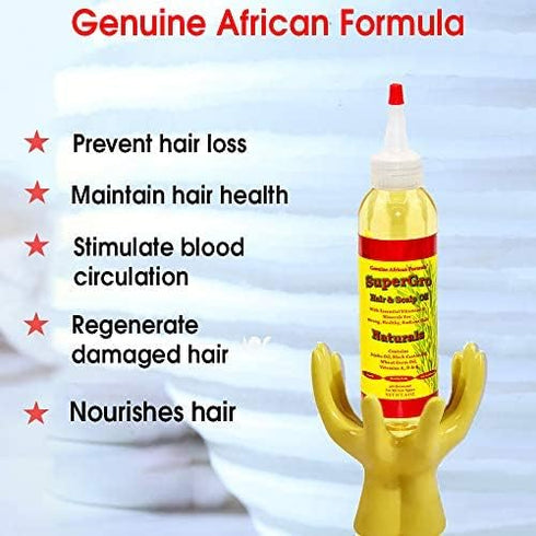 SuperGrow Hair and Scalp Oil 4oz-SuperGro Hair & Scalp Oil for Nourishing, Moisturizing, Shining, Lightweight Oil Blend for Dry Scalp...