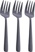 Matte Black Serving Fork, 9.5-inch Stainless Steel Large Serving Fork, Heavy Duty, Satin Finish, Set of 3...