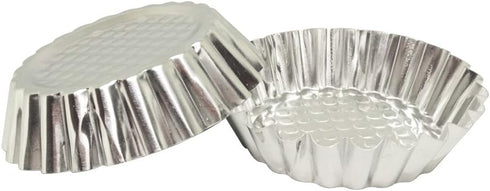 Set of 30, 3-3/4" Fluted Design Round Shape Non-stick Aluminum Tart Mold, Mini Pie Tin, Tartlet Pan...