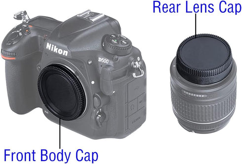 Nikkor Rear Lens Cap + Camera Body Cover for Nikon D7500 D7000 D850 D810 D800 D750 D350 D600 D3500 D3400 D3300 D3200 D3100 D5600 D5500 D5300 D5200...