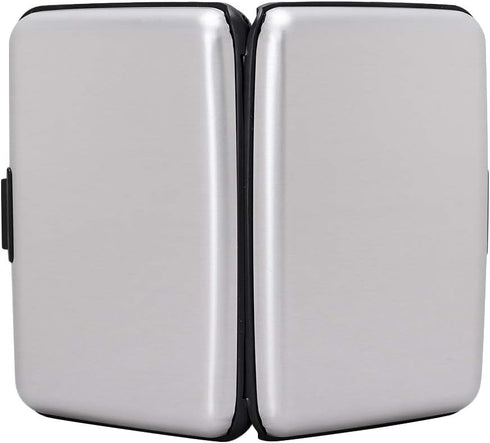 ELFISH Mini RFID Aluminum Wallet Credit Cards Holder Business Card Case Metal ID Case for Men Women (Silver)...