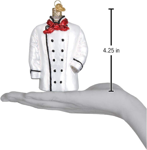 Old World Christmas Chef's Coat Glass Blown Ornament for Christmas Tree 4x4...