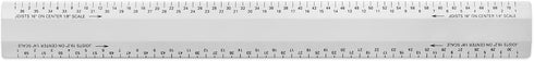 Alumicolor Architect 12 inch Bevel Ruler w/Joist/Truss Scale for Drawing, Drafting & Engineering, Calibrations Divided by (3/32, 3/16), (1/8, 1/4)...
