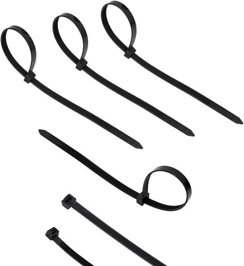 200 Pack Bulk KOOWIN Medium Nylon Plastic Cable Zip Ties 8 inch Wire Wraps Black...