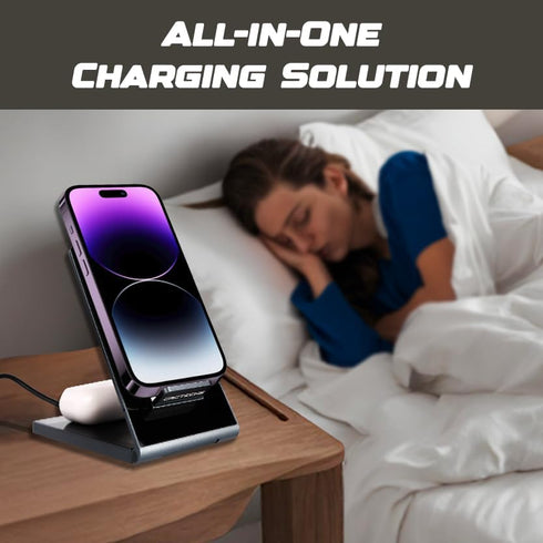 4 in 1 Portable Wireless Charger Compatible with Foldable Wireless Charging Station Apple Device Multiple Devices iPhone Apple Watch AirPods 3 in ...