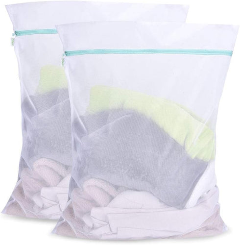OTraki Mesh Laundry Bag for Delicates 2 Pack Garment Wash Bag 24 x 32 inch Zippered Large Washing Machine Bags for Sweater Dirty Clothes Washer Dr...