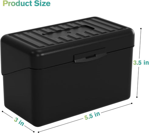 MaxGear Index Card Holder Set, 3x5 Index Card Organizer with Dividers, Plastic Index Card Box for Flash Cards, Note Cards, Recipe Cards, 5 Color I...