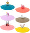 Wrapables Silicone Cup Lids, Anti-Dust Airtight Mug Covers for Hot and Cold Beverages (Set of 6), Charming Animals...