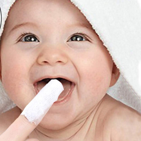 120Pcs Baby Teeth Soft Gauze Finger Clean Oral Hygiene Tongue Milk Stain Cleaning for 0-2 Years Old...