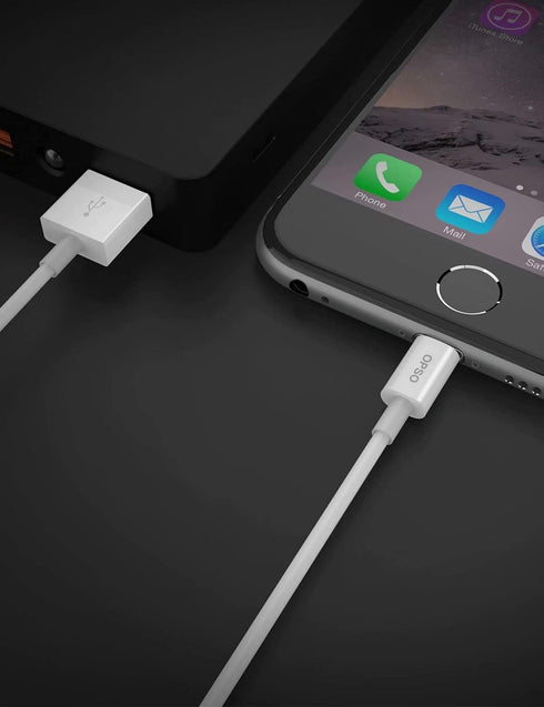 OPSO 3.3ft MFi Certified Lightning Cable, USB A to Lightning, Compatible with iPhone 14/13/12/11/XS/XR/8/7/6, White, 1 Pack...
