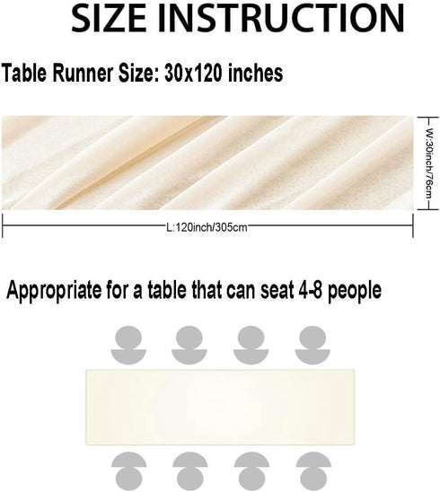 BOXAN Beige Sheer Table Runner - Lightweight Gauze - 30x120 Inch for Ivory Wedding Rustic Boho Wedding Party Bridal Shower Decor Birthday Party Ca...