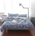3 Pieces Duvet Cover Set Blue Gray with White Triangles - Ultra Soft and Easy Care Design Summer Bedding Duvet Cover Queen Size 90x90+ 2 Pillow Sh...