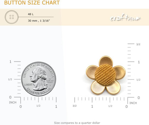 20 pcs Flower Yellow Fabric Core Sewing Shank Coat Buttons -30mm -1 3/16"...