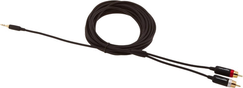 Amazon Basics 3.5 Aux to 2 x RCA Adapters, Audio Cable for Amplifiers, Active Speakers with Gold-Plated Plugs, 15 Feet/4.6 m, Black...
