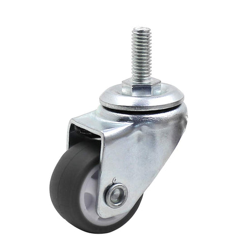 Luomorgo 8 Pcs 1" Caster Wheels Swivel Stem Casters for Small Tiny Shopping Cart Trolley Wheel, No Noise TPE M6 x 15mm Threaded Stem Caster, 141lb...