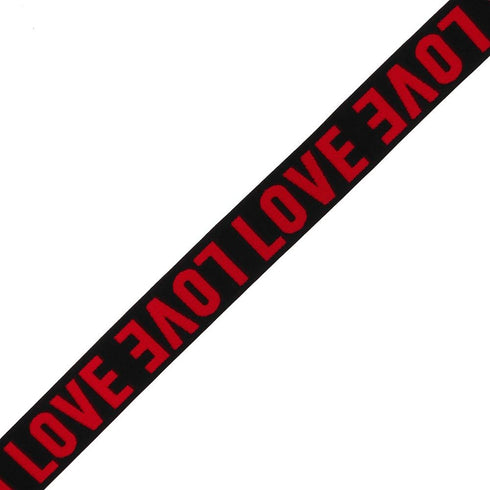 Ribbon 4-yards 1-1/2" (39mm) Love Elastic Stretch Ribbon Trim for Stretch Elastic Band, Headband, Hand Band and Waist Belt , TR-11609 (Red/Black)...