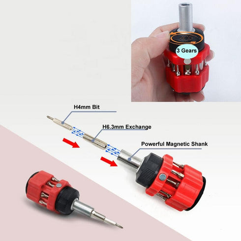 Stubby Screwdriver,12 in 1 Stubby Ratcheting Screwdriver Magnetic with Multi Bits...