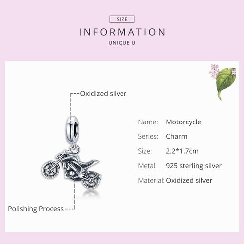 VOROCO Sterling Silver Charm for Bracelets Motorcycle Bicycle Truck Bus Car Charms Bead Transportation series for Woman men Girl Jewelry Gifts...