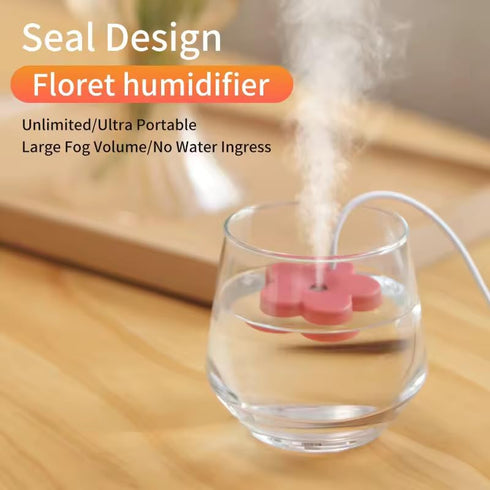 Mini USB Humidifier Diffuser for Home, Office or Room, White, 0.5L Capacity, Stainless Steel Filter (Red)...