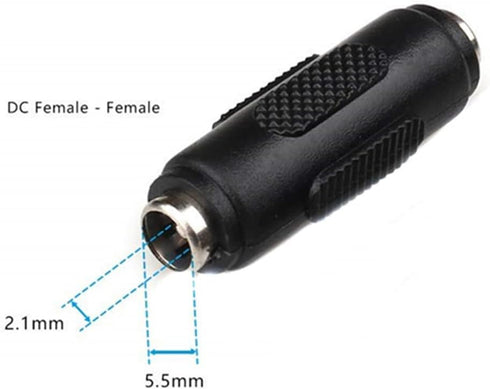 10PCS DC Power Connector Adapter 12V 5.5mm x 2.1mm, 12/24V Female to Female Power Jack Socket for Led Strip CCTV Security Camera Cable Wire Ends P...