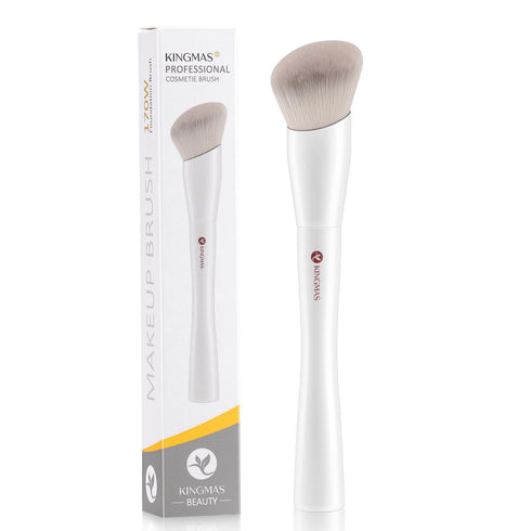 KINGMAS Angled Foundation Brush Concealer Brush, Kabuki Makeup Brush for Liquid, Blending, Cream, Powder, Blush Buffing Stippling Face Makeup Tool...