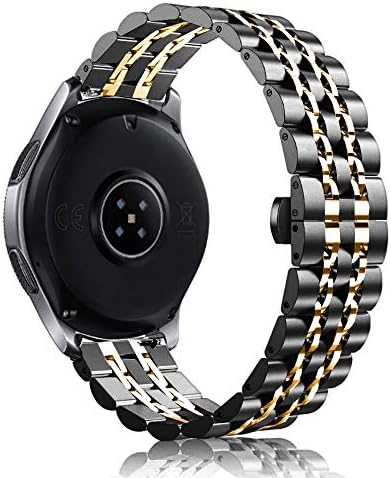 Band Compatible with Samsung Gear S3 / Galaxy Watch 46mm / Galaxy Watch 3 45mm, 22mm 7-Rows Stainless Steel Metal Replacement Strap for Huawei Wat...