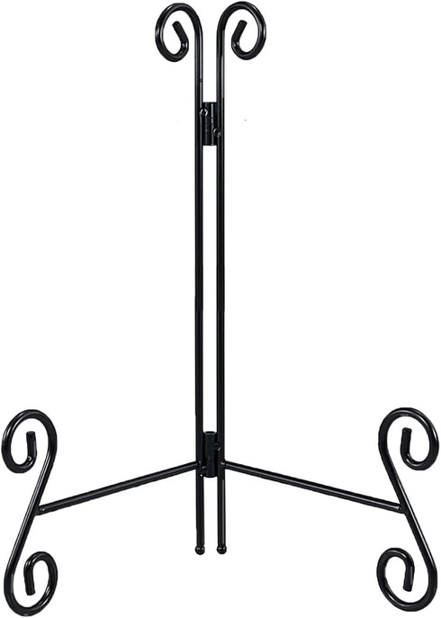 12 Inch Plate Stands for Display, 1Pack Black Iron Adjustable Easel Stand for Photo Picture Frame Plate Album and Home Decoration...
