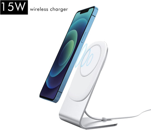 Magnetic Wireless Charger, Fast 15W Wireless Charging Station/Pad, Qi-Certified, Compatible with iPhone 13/12/11/11 Pro Max/XS, Galaxy S20/S10, Ai...