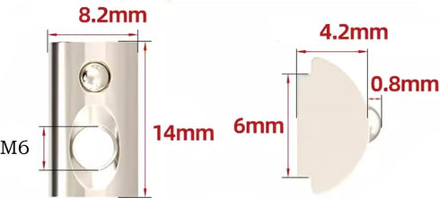 M6 Roll in T-Nut with Ball Spring, Carbon Steel Roll in T-Nuts, T Slot Accessories for 2020 Series Aluminum Extrusion Profile Rail, Pack of 20...