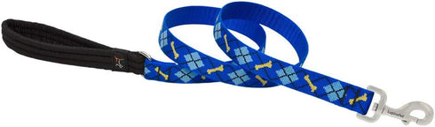 LupinePet Originals 1" Dapper Dog 4-foot Padded Handle Leash for Medium and Larger Dogs...