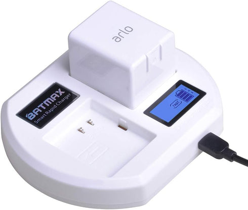 Batmax Rapid LCD USB Dual Battery Charging Station for Arlo Pro,Arlo Pro 2 & Arlo Go Wireless Home Security Camera System Batteries...