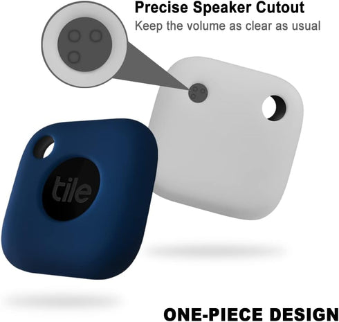 Geiomoo Silicone Case for Tile Mate 2022, Soft Scratch Resistant Cover with Carabiner (2 Pack White+Navy Blue)...