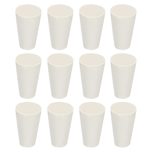 MECCANIXITY Rubber Tapered Plug 8mm to 13mm Solid Test Tubes Bungs Stopper White for Lab Home 12 Pieces...