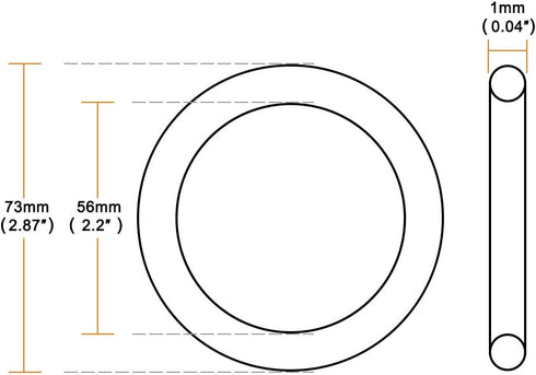 uxcell Air Compressor Compression Piston Ring Replacement Part 73mm OD 56mm ID 1mm Thickness, Dark Green...