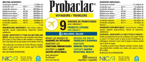 Travelers Probiotics reduce The risk of traveler's diarrhea, Maintain immune functions and help support gastrointestinal health. Contains 6.5 bill...