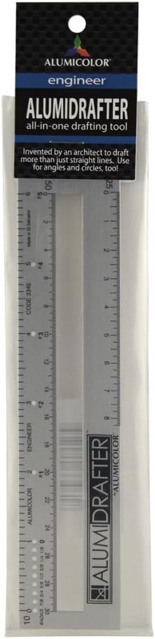 Alumicolor Alumidrafter Engineer Drafting Scale Tool, Aluminum, 6 inches, Silver (3346-1)...