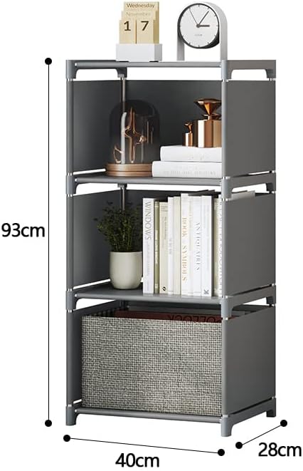Cube Storage Shelf for Closet Organization and Small Spaces, 3-Tier DIY Bookshelf Bookcase for Bedroom and Living Room, 4-Layer Storage Shelf...