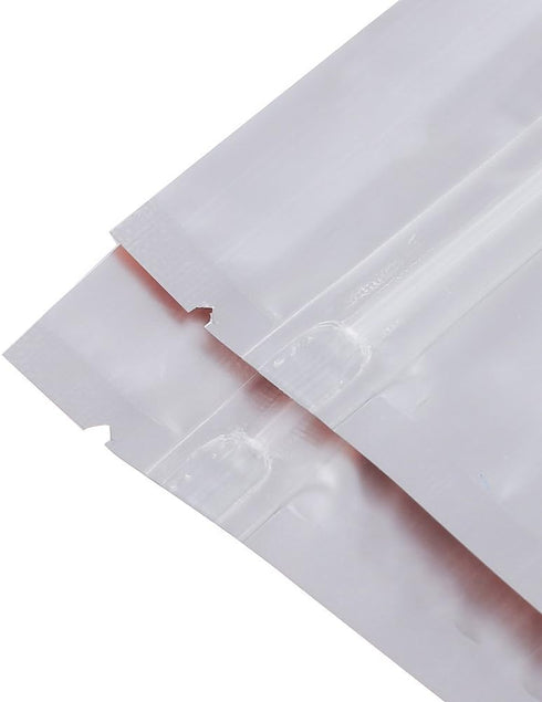 100pcs Frosted Clear Window Flat Colored Metallic Foil Resealable Zipper Seal Bags (Black, Flat | 3oz)...