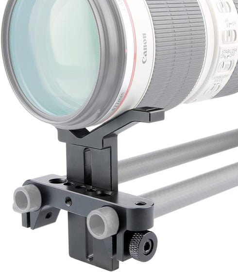 NICEYRIG Long Lens Support Bracket Height Adjustable with 15mm Rod Clamp for Follow Focus DSLR Camera 15mm Rail Block System...