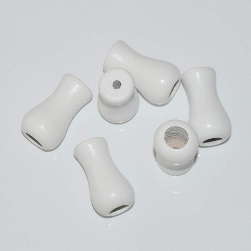 Wood Cord Tassels 6Pack for Window Blinds White Cord Knobs Wooden Hanging Ball Pulls for Curtain Craft(6, White)...