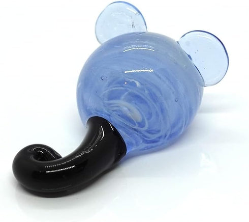 Mouse Micro Tiny Figurines Hand Blown Glass Art Animals Collectible Gift Home Décor (Blue Cartoon)...
