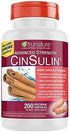 Advanced Strength Cinsulin Cinnamon, Chromium Picolinate, Vitamin D3 Cinnamon 500 Mg, Chromium Picolinate, 400 Mcg, Vitamin D3, 500 Iu, 200 Capsul...