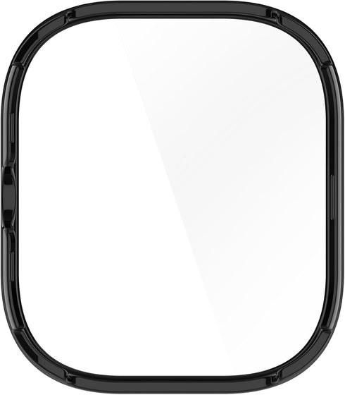 Smartwatch Full Coverage PC Protective Case Cover with Tempered Glass Screen Protector Compatible with Redmi Watch 4, Soft and Durable(Black)...